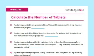 Worksheet: Calculate the Number of Tablets